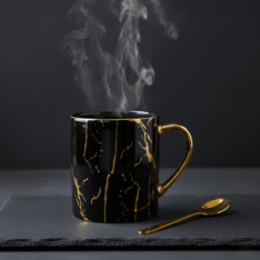 Midnight Gold Marble Mug