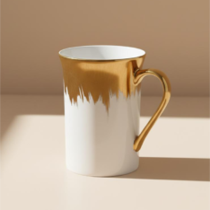 Gilded Peak Ivory Mug