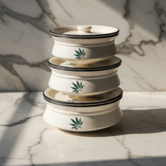 Botanical Ivory Casserole Trio