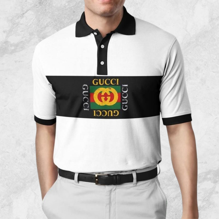 Limited Edition Gucci Square Vintage Web Pattern Polo Shirt CSPL-D0057