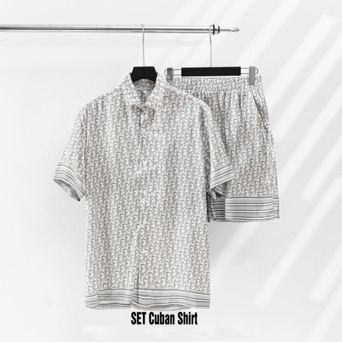 2023 Dior Combo Short Sleeve Button Shirt and Short for men - DN9080509