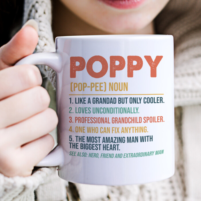 Poppy Definition Mug, Poppy Gift, Gift For Grandpa, Fathers Day Gift Idea