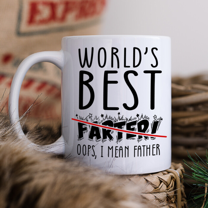 Worlds Best Farter Coffee Mug, Funny Father Cup, Hilarious Gift For Dad, Fathers Day Gift Idea