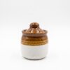 Store Lavish Traditional Handmade Ceramic Pickle Jar (Barnie) with Lid – Two-Tone Brown & Cream