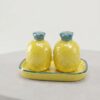 Store Lavish Hand-Painted Ceramic Pineapple Salt & Pepper Shakers with Matching Oval Tray – Vibrant Tropical Kitchen Decor & Dining Accent